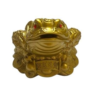 Gold Fortune Frog Figurine